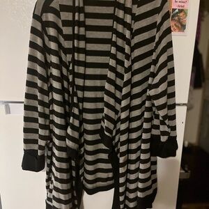 Cato Black and Gray Striped Cardigan‎